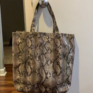 C. WONDER - Faux Snake Skin Tote